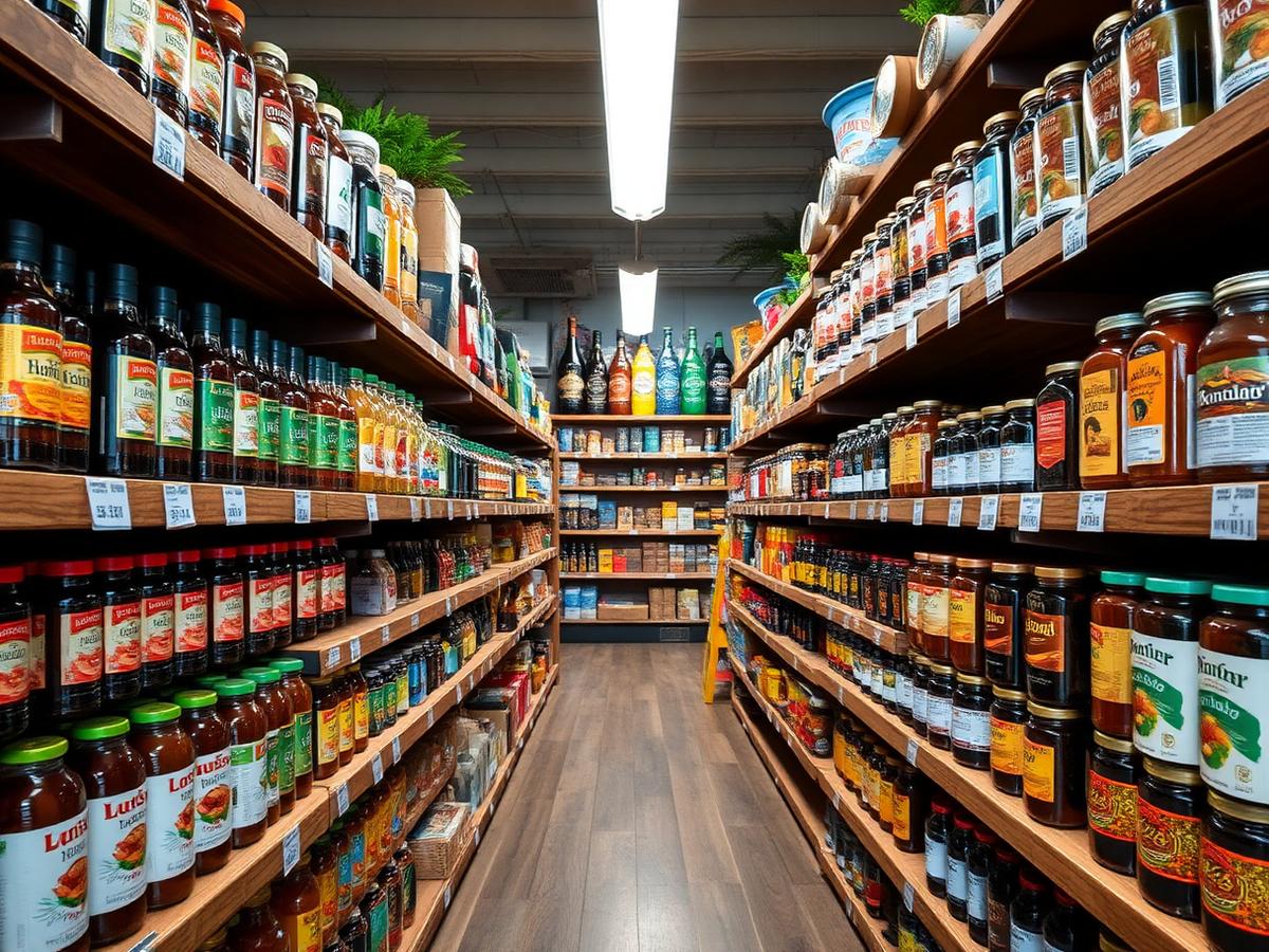 Grocery shelves
